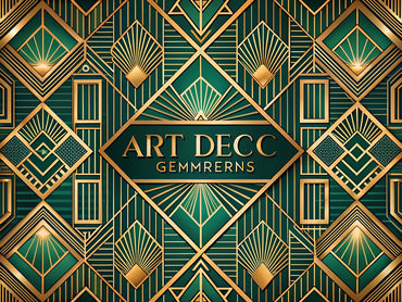 Elegant Art Deco geometric patterns in rich colors, showcasing the luxurious charm and sophistication of Art Deco style.