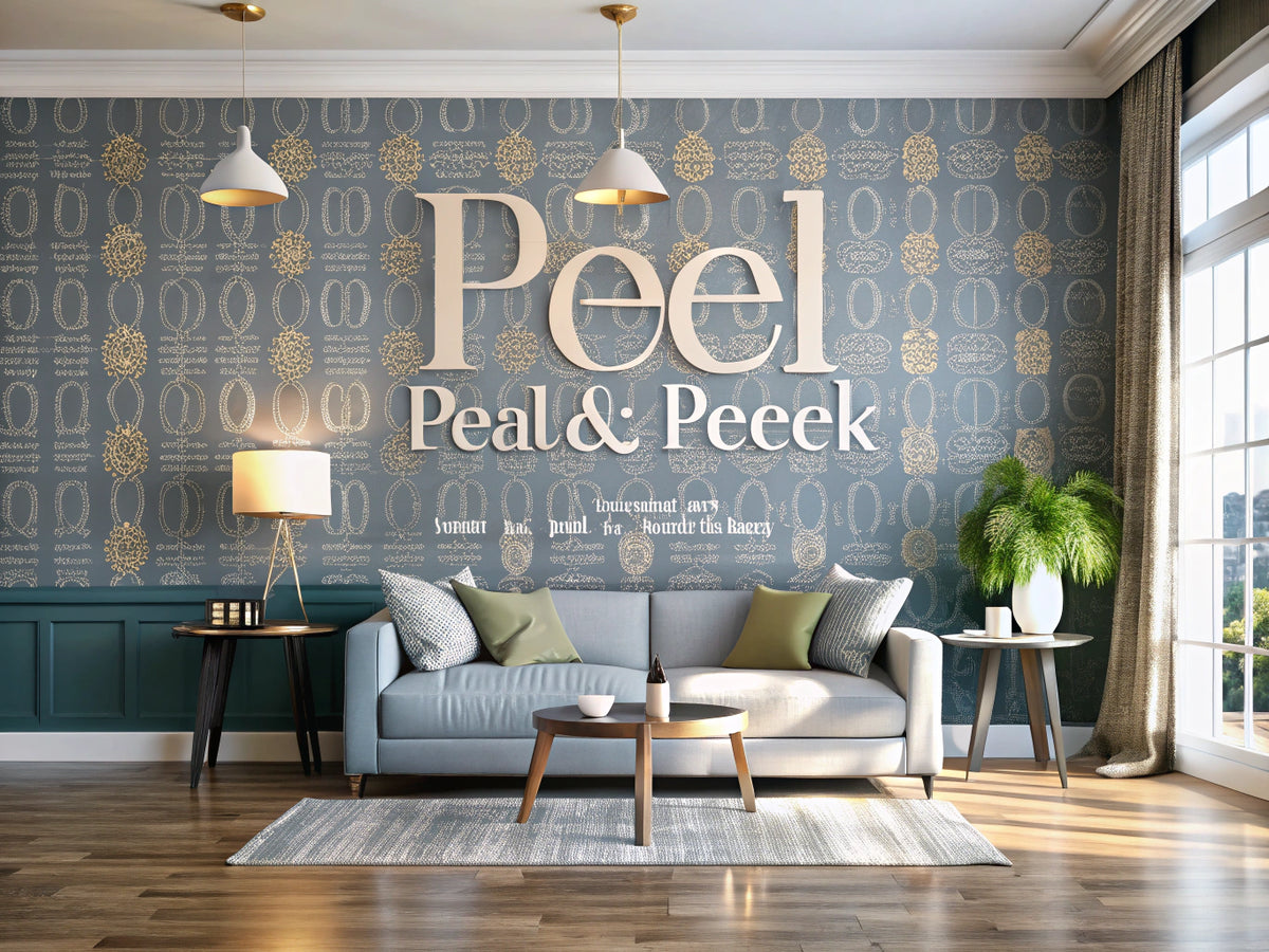 Modern interior with elegant peel-and-stick wallpaper showcasing effortless elegance and chic decor.