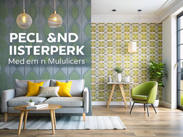 Modern interior featuring trendy peel and stick wallpapers, showcasing sustainability and contemporary design.