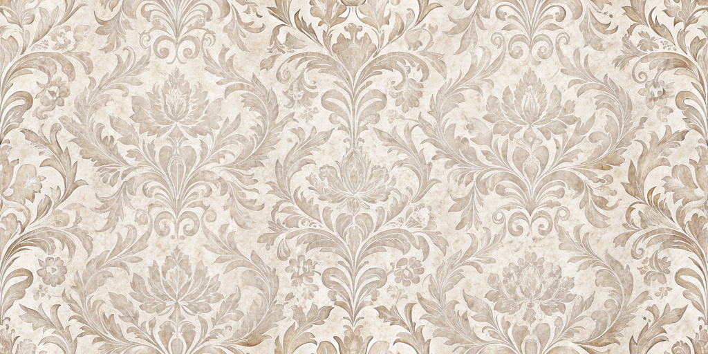 Vintage Baroque Elegance wallpaper featuring intricate baroque patterns with luxurious floral motifs, ideal for adding timeless elegance to any room.