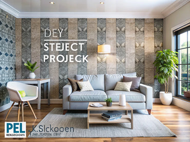 A stylish living room showcasing a DIY project with peel-and-stick wallpaper, highlighting its versatility and elegance.