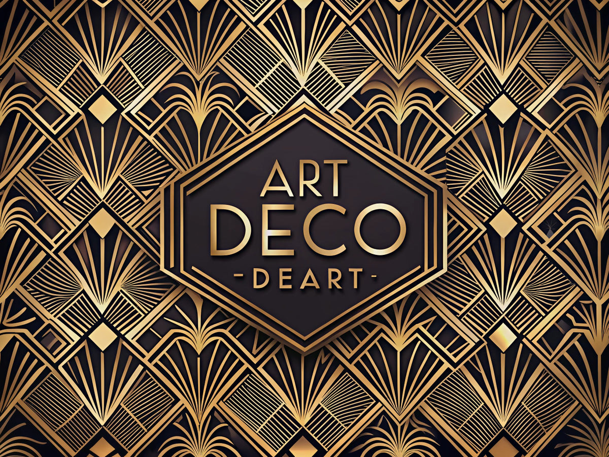 Luxurious Art Deco wallpaper design featuring elegant geometric patterns and rich colors, embodying timeless elegance and sophistication.