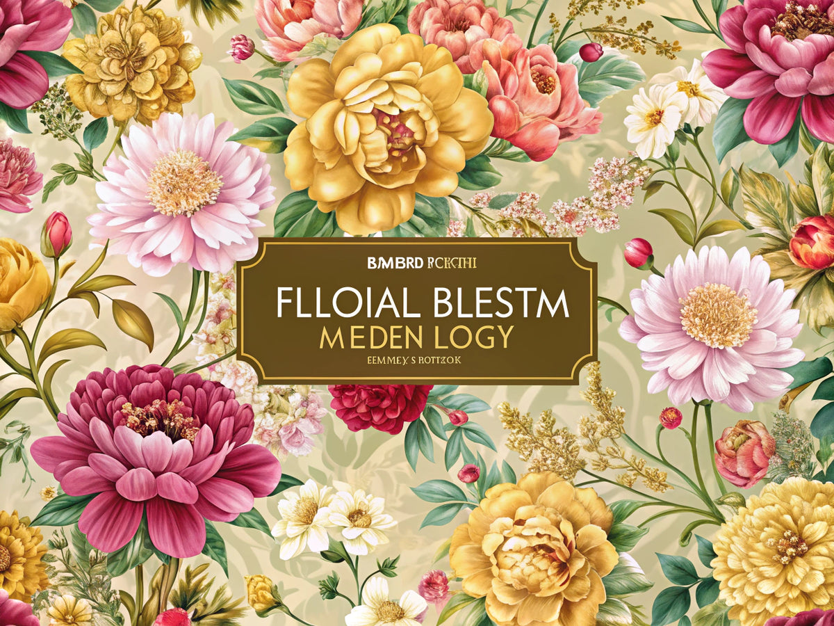 A vibrant feature image showcasing floral wallpaper designs, comparing 'Floral Majesty' with colorful flowers and 'Golden Bloom Retro' with a vintage floral pattern.