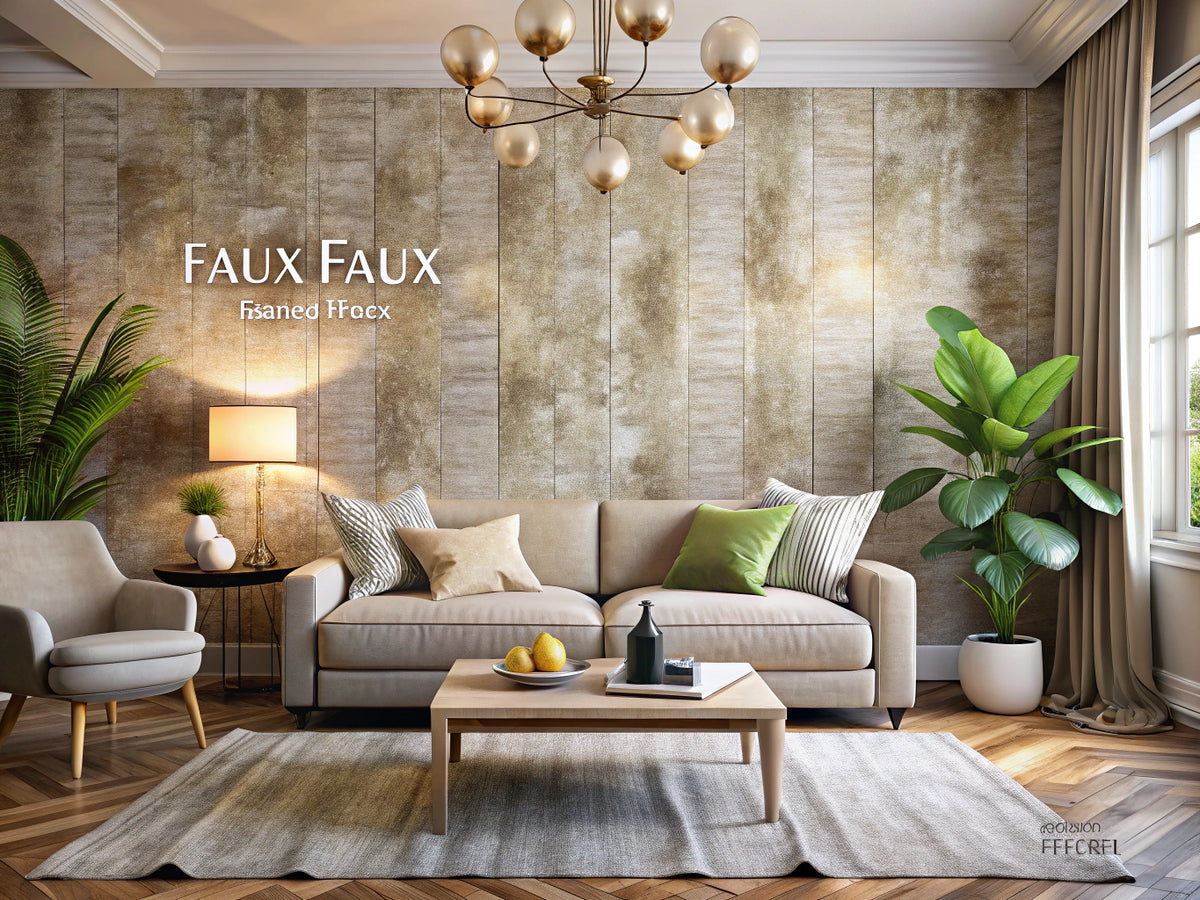 Cozy interior showcasing textured faux finish wallpaper, creating an elegant and inviting atmosphere.