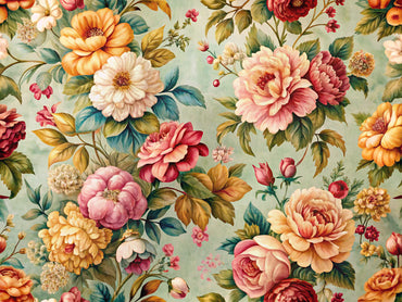 Artistic representation of floral wallpaper designs blending modern and vintage styles