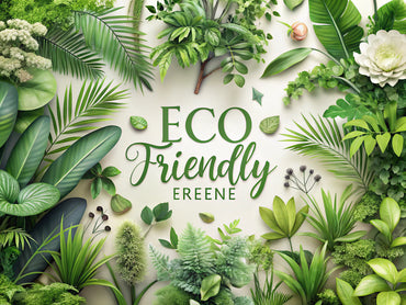 A serene botanical scene showcasing eco-friendly plants and flowers, reflecting the themes of sustainability and nature in wallpaper design.