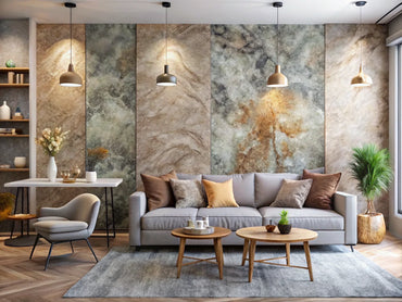 Textured Wallpaper Designs - Faux Marble and Burlap