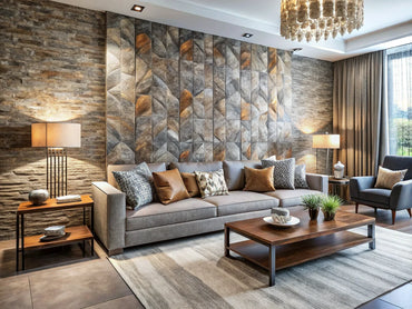 A modern interior featuring various textured wallpapers that enhance depth and dimension, showcasing the artistic potential of wall design.