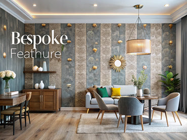 A stylish interior featuring custom wallpaper and personalized decor, showcasing the trend of bespoke wallpaper in home design.
