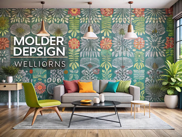 A modern interior showcasing a variety of modern wallpaper designs, highlighting the diversity and contemporary options available at Artful Wallpaper.
