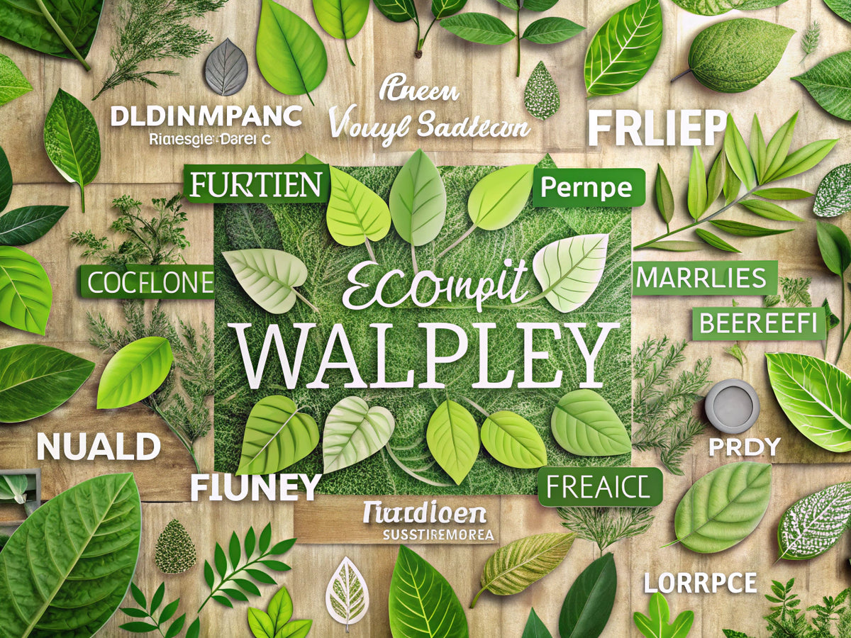 Eco-friendly wallpaper designs showcasing recycled materials and natural textures, emphasizing sustainability in the wallpaper industry.