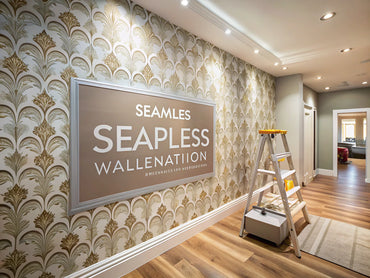 Seamless wallpaper installation showcasing precision and a perfect fit in a beautifully decorated room.