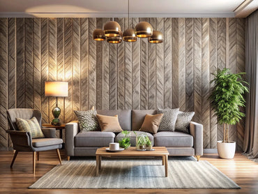 Modern room with diverse textured wallpaper designs showcasing elegance and versatility
