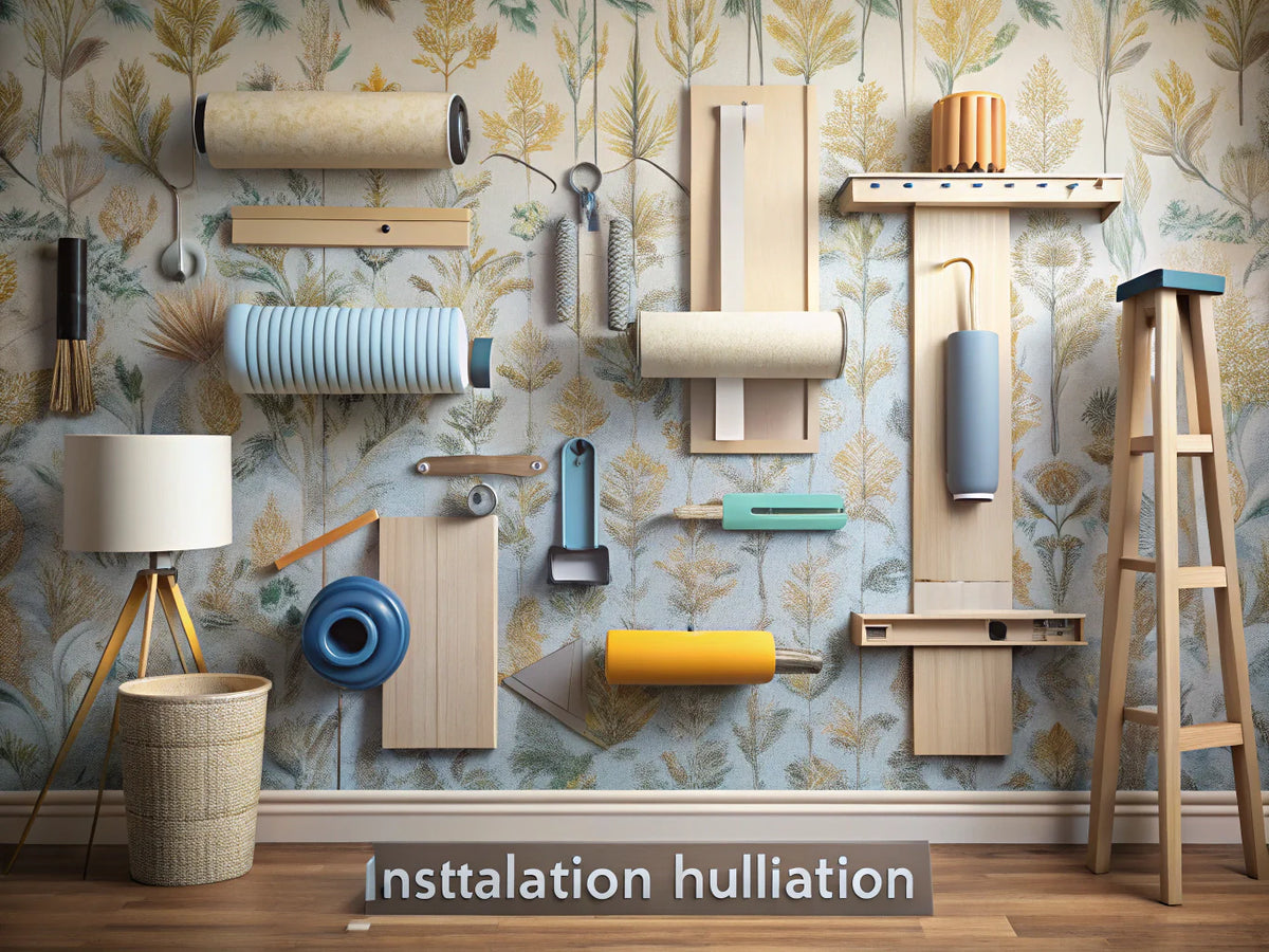 A visually engaging feature image showcasing various wallpaper installation techniques, including tools and materials used in the process.