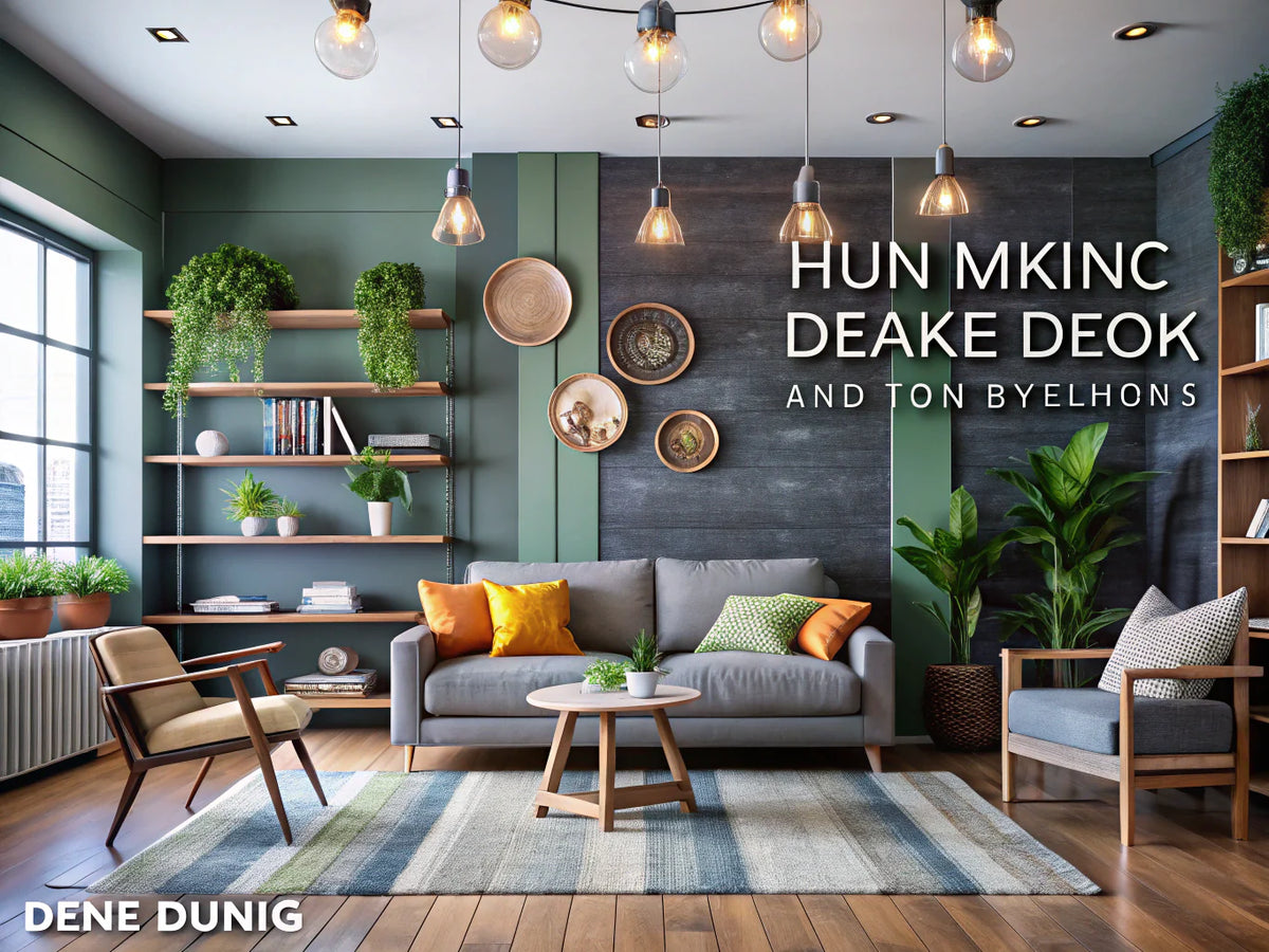 Feature image showcasing modern home decor ideas, highlighting a stylish living room with dark and light colors, eco-friendly decor, and DIY accents, reflecting the theme of debunking home decor myths.