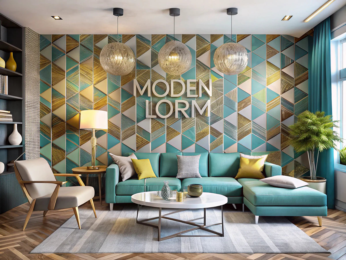Modern living room with innovative wallpaper designs