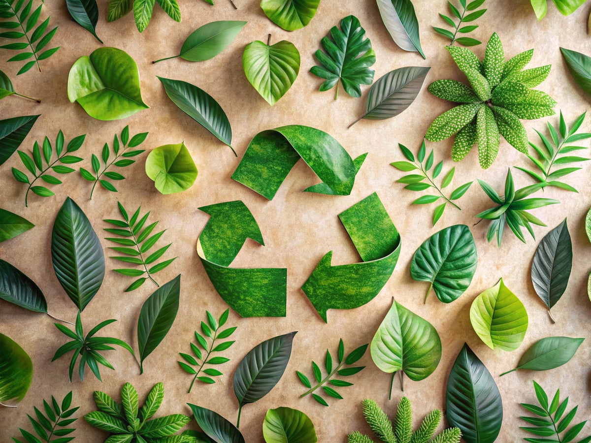 Eco-friendly wallpaper featuring sustainable materials and nature elements, representing environmental responsibility.