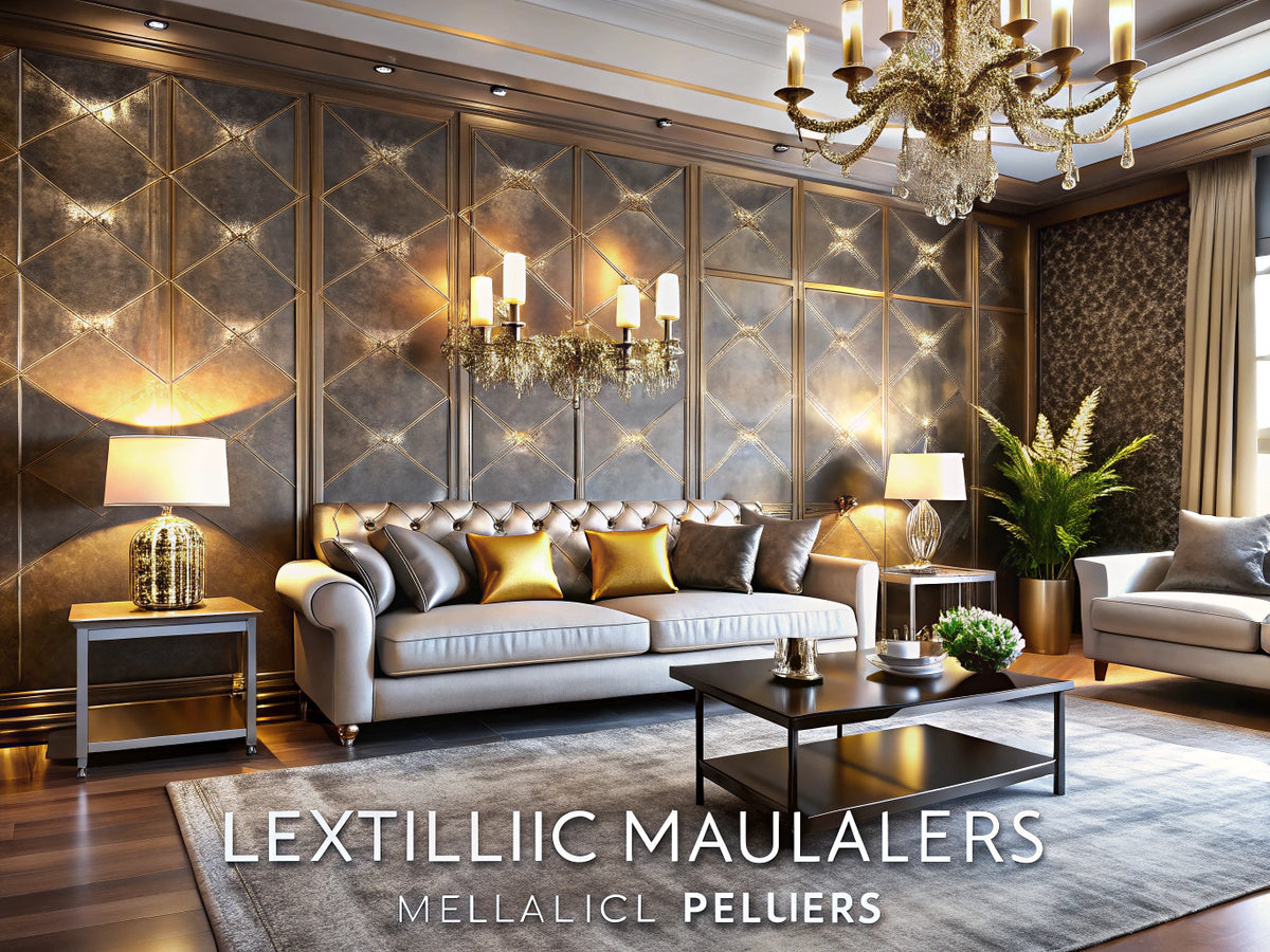 A luxurious interior showcasing metallic wallpapers, reflecting opulence and sophistication in luxury design.