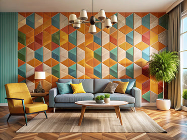 Accent wall ideas with geometric patterns, textures, and vibrant colors in a modern home.