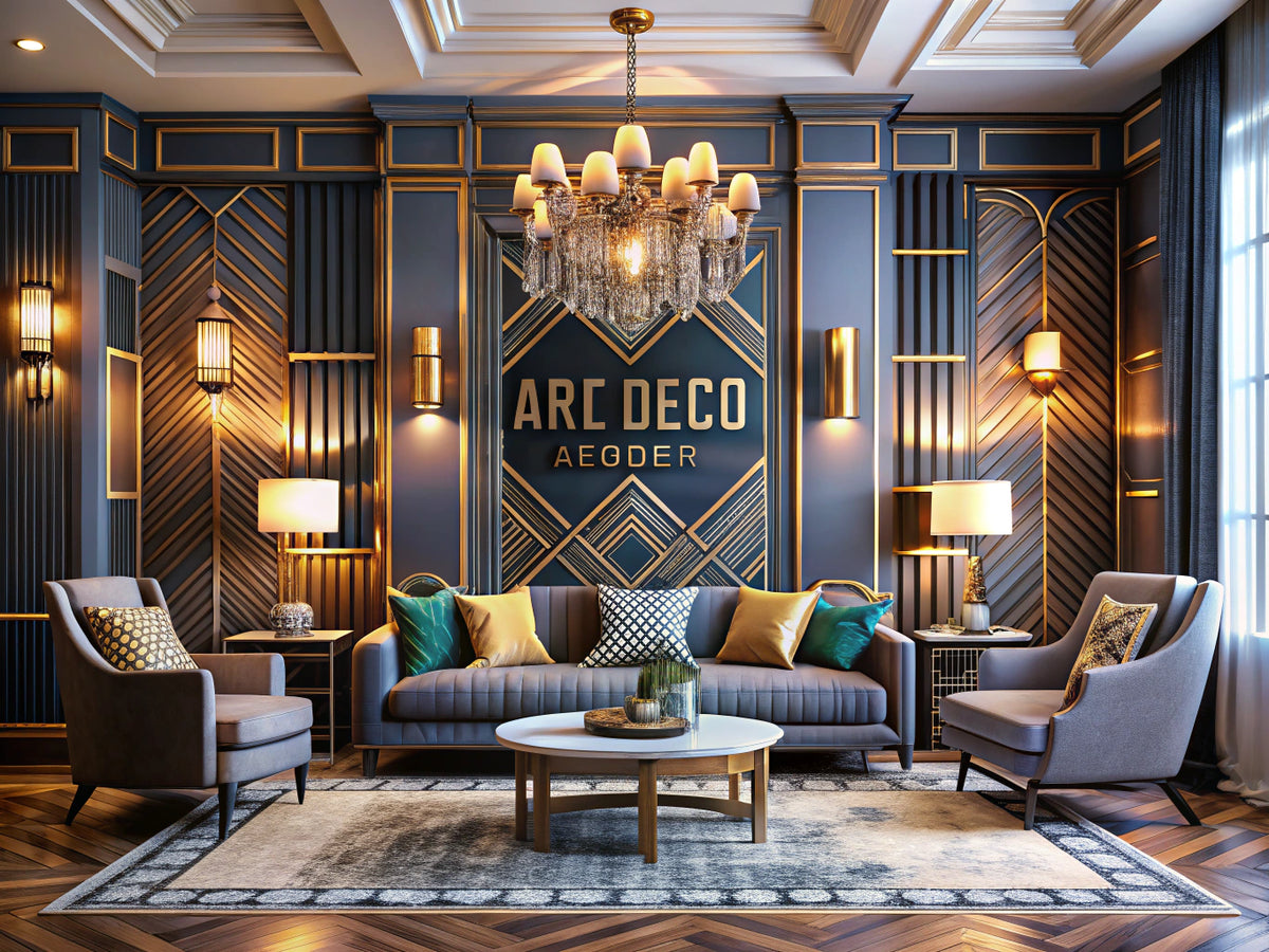 Elegant Art Deco interior showcasing glamorous decor elements and geometric patterns, representing the revival of Art Deco style in home decor.