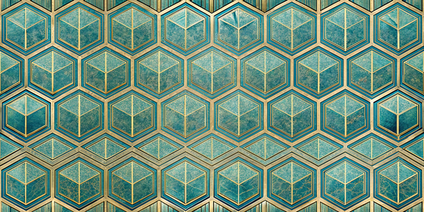 Ethereal Hexagon 3D cube wallpaper design