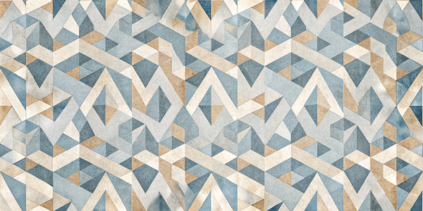 Azure Mosaic wall art with intricate blue tile patterns