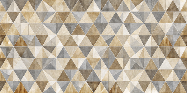 Handcrafted rustic geometric mosaic with a natural, earthy aesthetic.