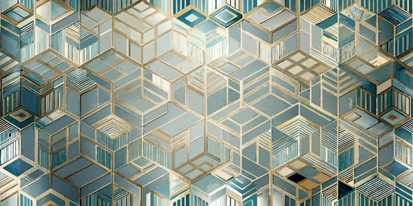 Vintage Geometric Elegance in bold black and gold accents