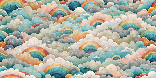 Vintage Rainbow Clouds