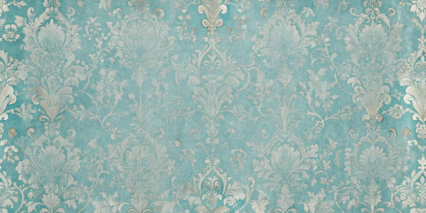 Aqua Baroque Elegance Wallpaper